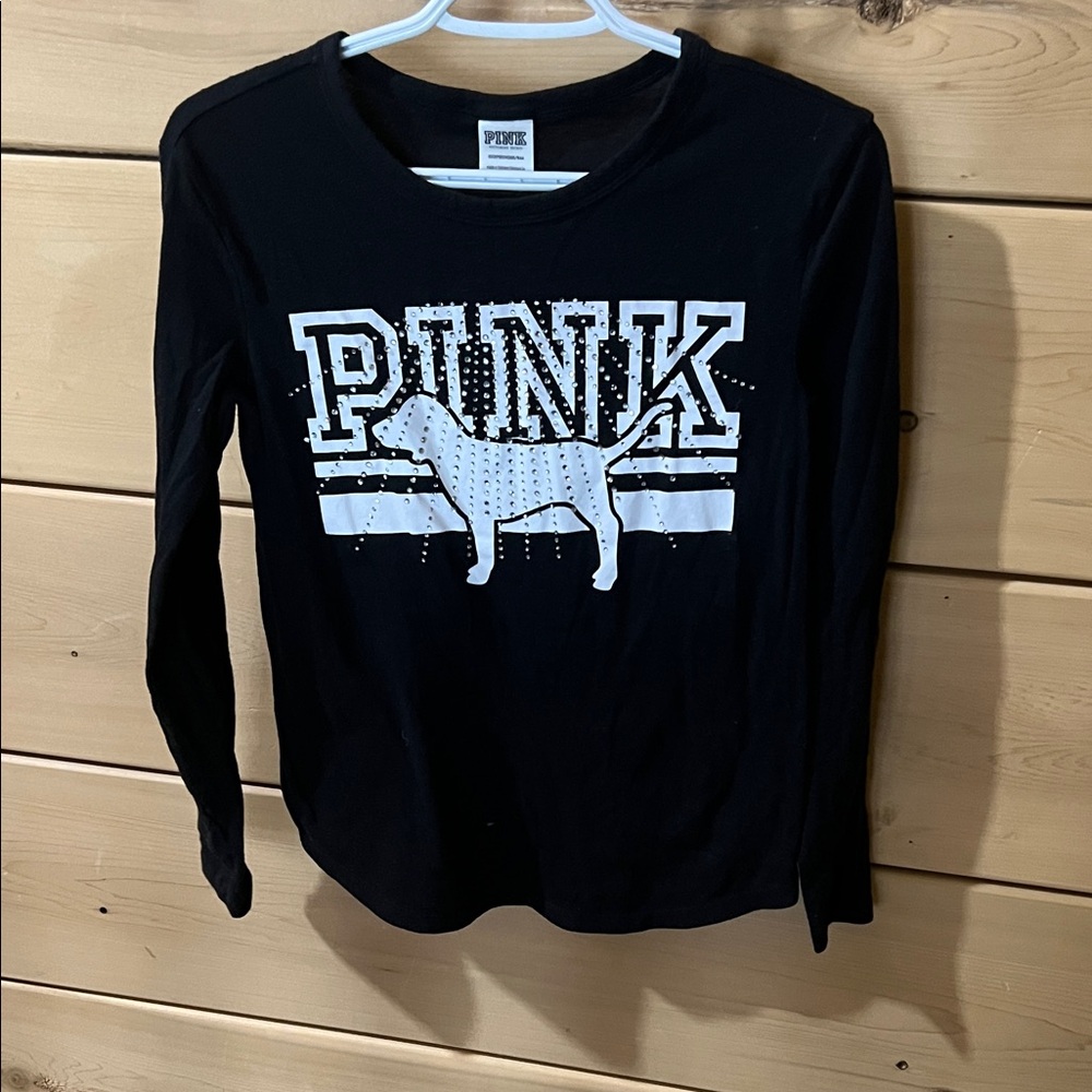 PINK Victoria's Secret Black Long Sleeve Top